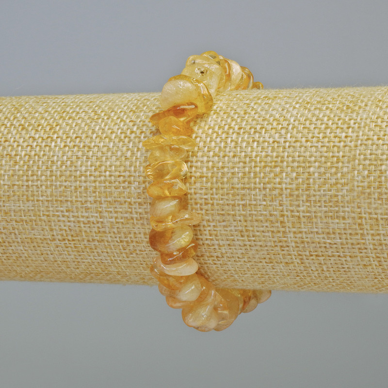 Brățară cu citrin natural, bucăți, diametrul 11,5×4 mm +/- (elastic), lungime 18 cm+