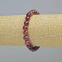 Brățară din turmalin rubelit, piatră naturală, mărgele netede, diametrul 8 mm ± (elastică), lungime 18 cm+
