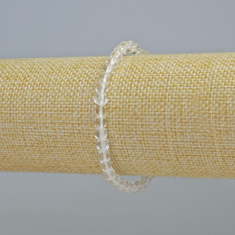 Brățară din cristal de munte, cuburi facetate, diametrul 4,5 mm ± (elastic), lungime 18 cm+