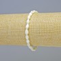 Brățară din sidef natural, granule 5x8 mm, +/- (pe elastic), lungime 18 cm+