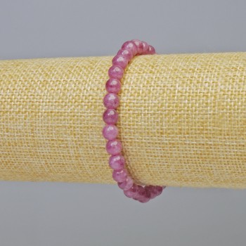 Brățară din turmalin rubelit, piatră naturală, mărgele netede, diametrul de 6 mm +/- (pe elastic), lungime 18 cm+
