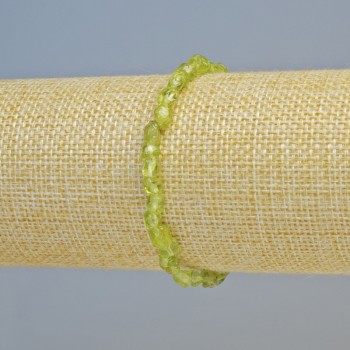 Brățară din crizolit natural, mărgele tăiate cu fațete, diametru 5×6 mm, pe elastic, lungime 18 cm+