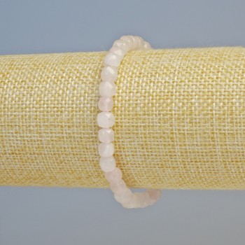 Brățară din cuarț roz, piatră naturală, cuburi tăiate, diametru aproximativ de 5,5 mm, pe elastic, lungime 18 cm