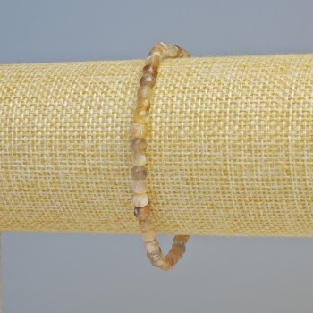 Brățară din selenit, piatră naturală, cuburi facetate, diametru 4 mm ± (elastic), lungime 18 cm+