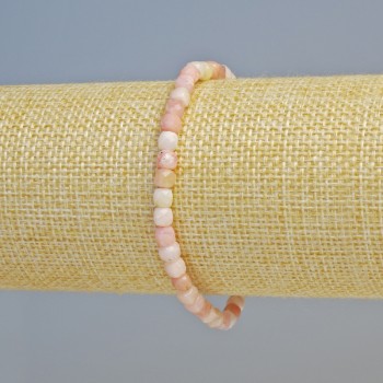 Brățară din opal roz, piatră naturală, cuburi tăiate, diametrul 5 mm +/- (elastic), lungime 18 cm+