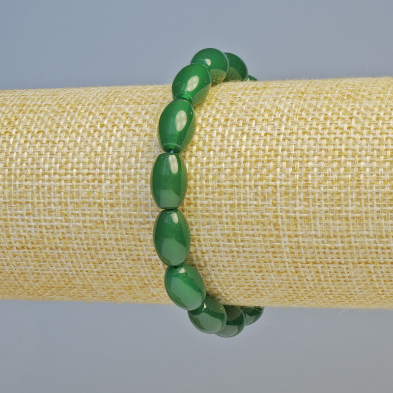 Brățară cu crizopaz, piatră naturală, ovală, diametru 8×12 mm ± (elastică), lungime 18 cm+