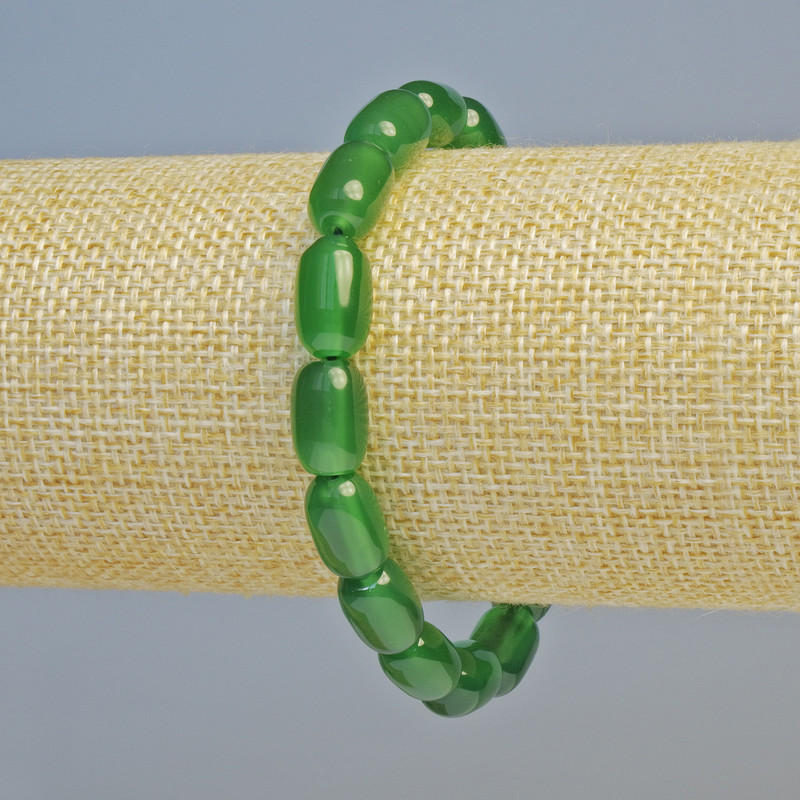 Brățară cu crisopaz, piatră naturală, mărgele cilindrice, diametrul 8×12 mm ±, lungime 18 cm+