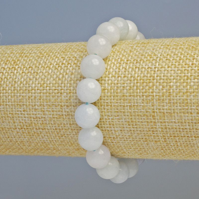 Brățară din acvamarin, piatră naturală, mărgele netede, diametrul de 10,5 mm ± (elastică), lungime 18 cm+