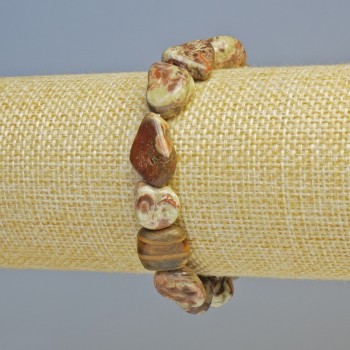 Brățară din jasper Picasso, piatră naturală, fațetată, diametrul 10x13 mm ± (elastic), lungime 18 cm+