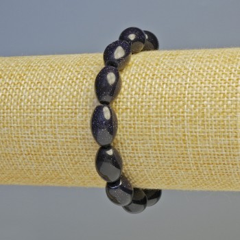 Brățară cu aventurin Noaptea Cairo (sintetică) - ovală, diametrul 10x14 mm ± (elastică), lungime 18 cm+