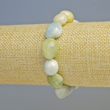 Brățară din Morganit, piatră naturală, cu mărgele tăiate la fațetă, diametrul 12x14 mm ± (elastic), lungime 18 cm+