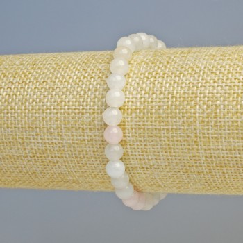 Brățară din morganit, piatră naturală, mărgele netede, diametrul 6,5 mm +/- (elastic), lungime 18 cm+