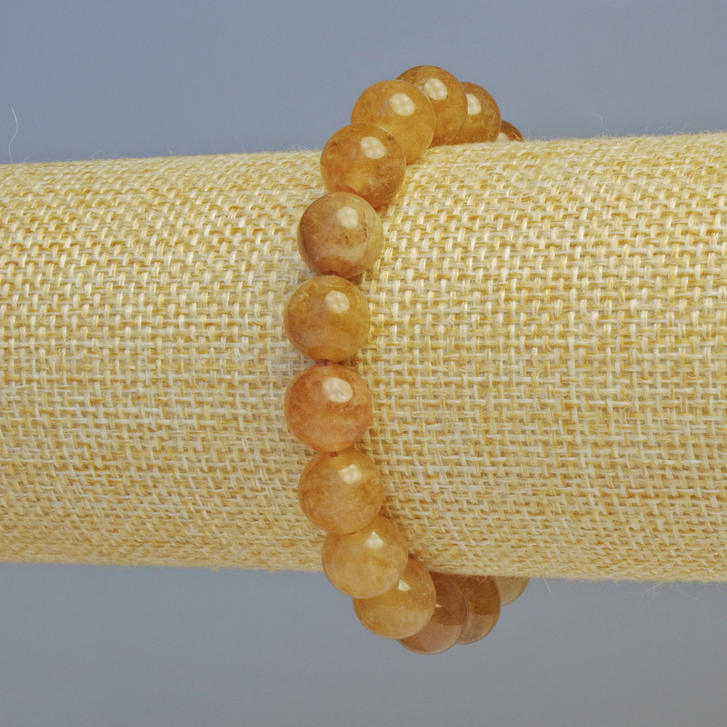 Brățară din calcit natural, mărgele netede, diametru 10 mm +/- (elastic), lungime 18 cm+