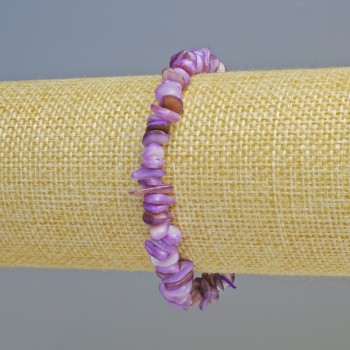 Brățară din sidef violet tonat, fragmente mici, diametru 7×2,5 mm +/- (elastică), lungime 18 cm+