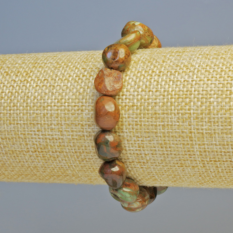 Brățară din jasper natural, mărgele rotunjite, diametru aproximativ 11 mm, lungime 18 cm