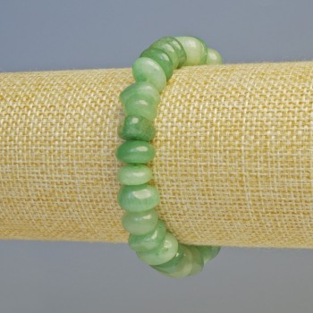 Brățară din nefrit natural, mărgele fațetate, diametru aproximativ 11×6 mm, pe elastic, lungime 18 cm+