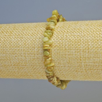 Brățară din grosular (granat verde) - cioburi de piatră naturală, diametru 8x3 mm ± (elastică), lungime 18 cm