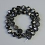 Mărgele din obsidian argintiu, piatră naturală, multifacetate, diametrul 10×12 mm, lungime 36 cm, pe șnur