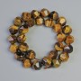 Mărgele din ochiul de tigru, piatră naturală, multifacetate, diametrul 11×12 mm, lungime 36 cm+- pe șnur