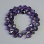 Mărgele de ametist, piatră naturală, multifațetate, diametrul 10,5×12 mm, lungimea 38 cm, pe șnur