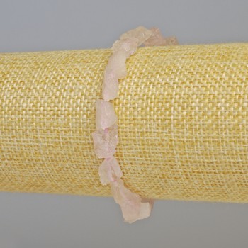 Brățară din cuarț roz natural, piatră brută, mărgele fațetate, diametrul de la 8×10 la 12×17 mm ± (elastic), lungimea 18 cm+