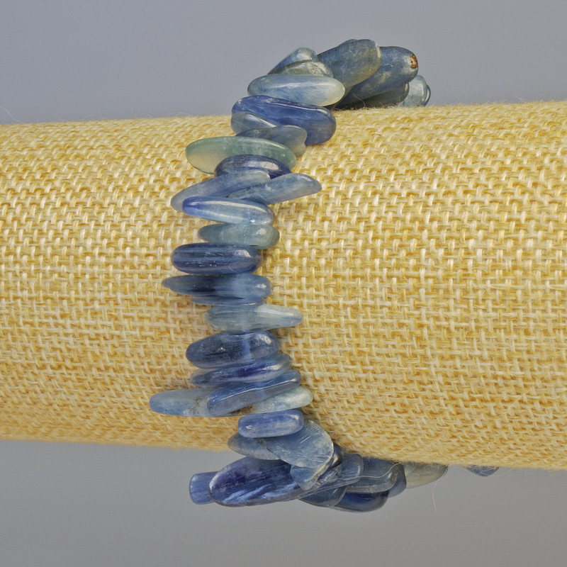 Brățară din cianit natural, fragmente de piatră în formă de ace, diametru 18x3 mm ± (elastic), lungime 18 cm+