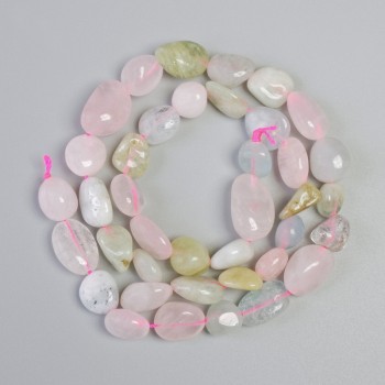 Mărgele din Morganit, piatră naturală, fațetată, diametrul 10x12 mm, lungime 40 cm, pe fir