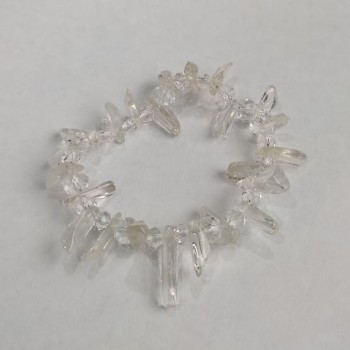 Brățară din cristal de munte, fațetată, diametre 18x5 mm și 6x5 mm, mărgele de 4 mm, lungime aproximativă 18 cm