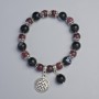 Brățară din turmalin rubelit și agat, diametrul de 10 mm, 8,5 mm ± (elastic), lungimea 18 cm ± cu inserții metalice