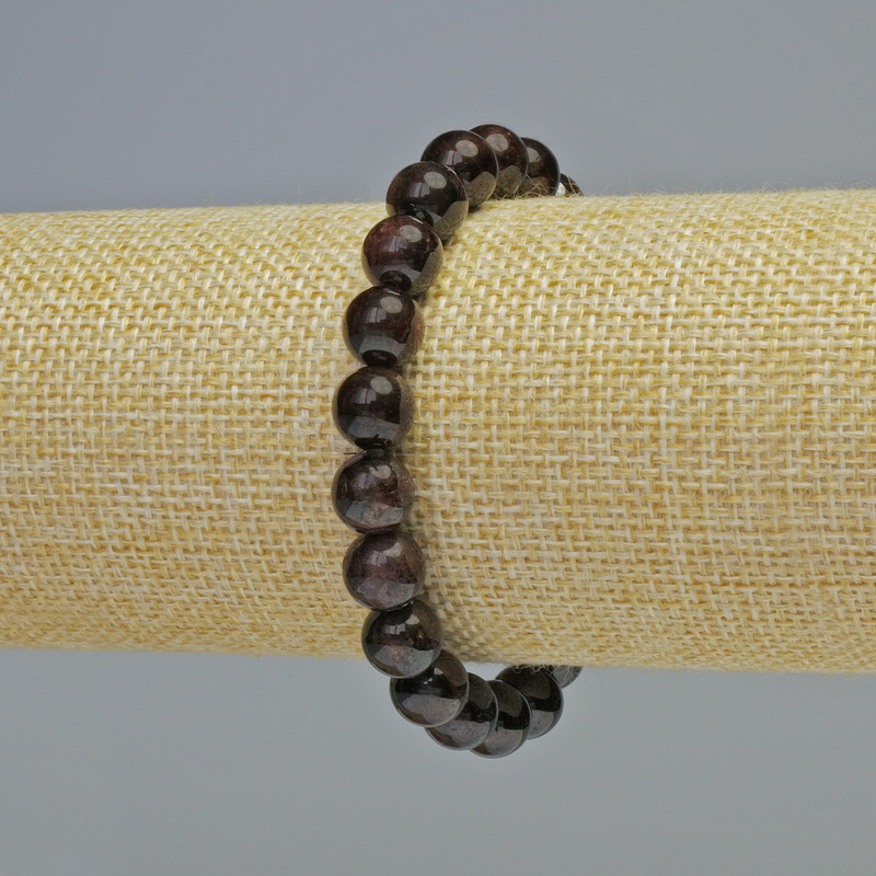 Brățară cu granat natural, mărgele netede, diametrul de 12,5 mm ± (elastică), lungime 18 cm+