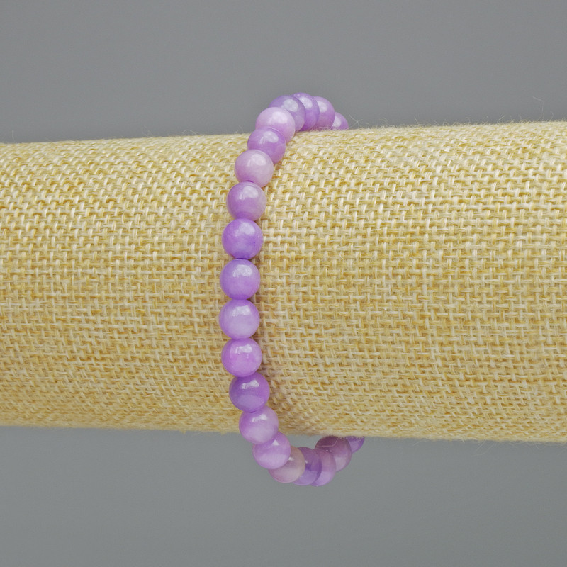 Brățară ametist (acrilic artificial) mărgele netede, diametrul aproximativ 6,5 mm, pe elastic, lungime 18 cm+
