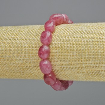 Brățară din turmalin rubelit, piatră naturală, mărgele tăiate, diametrul 9×13 mm +/- (elastic), lungime 18 cm+