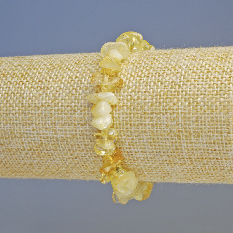 Brățară din citrin natural, granule de piatră, diametrul 8x4 mm ± (elastic), lungime 18 cm+