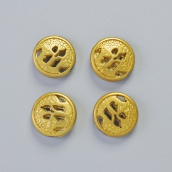 Mărgea din hematit, culoare auriu-mat, diametrul 12x4,5 mm ± (4 buc.)