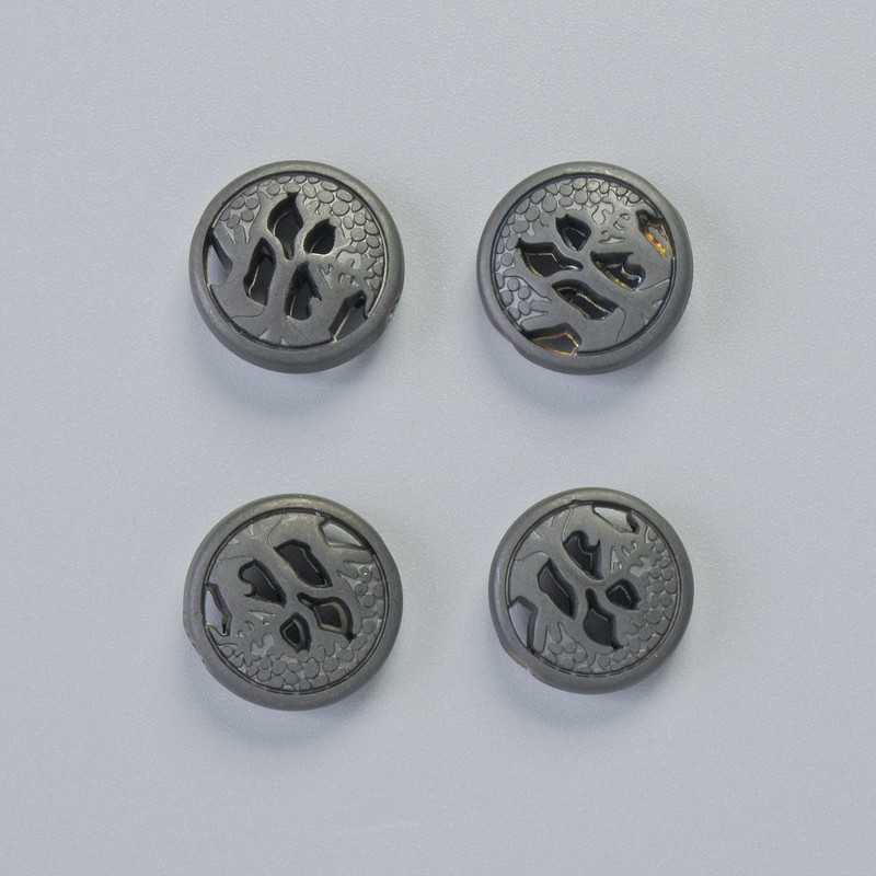 Mărgea hematit, culoare neagră mată, diametrul 12x4,5 mm +- (4 buc.)
