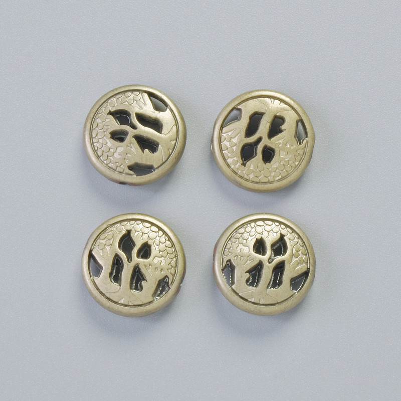Mărgea de hematit, culoare mată galben-auriu deschis, diametru 12×4,5 mm (+/-) (4 buc.)