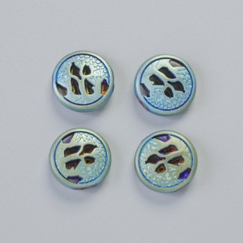 Mărgea din hematit, culoare hameleon mat, diametrul 12×4,5 mm ± (4 buc.)