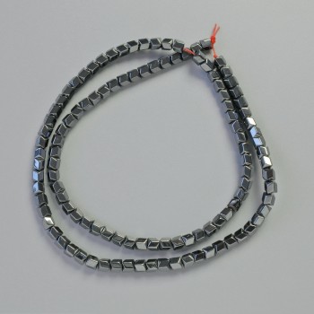 Mărgele din hematit hexagon zigzag, culoare neagră, diametru 3,5×3,5 mm, lungime 40 cm (șir)