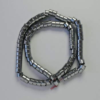 Mărgele din hematit negre cilindru zigzag, diametrul 7×5 mm, lungime 40 cm, șir