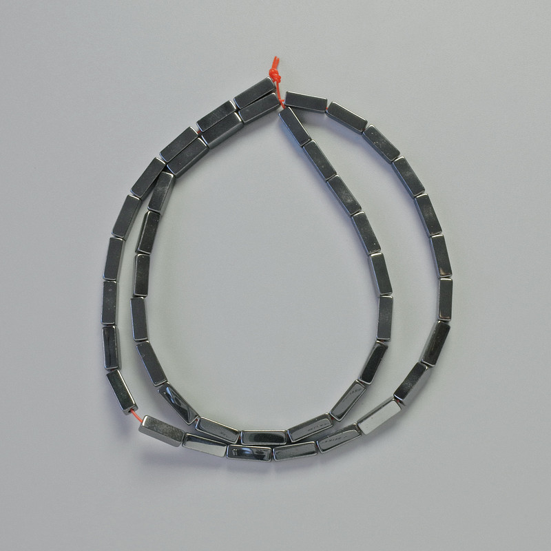 Mărgele hematit dreptunghiulare, culoare neagră, diametru 9×3 mm, lungime aproximativă 41 cm – șir