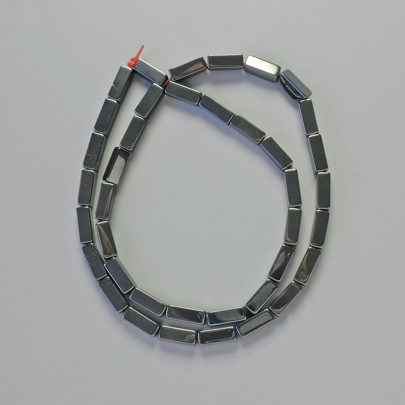 Mărgele de hematit dreptunghiulare, culoare neagră, diametru 10x4 mm, lungime aproximativă 41 cm