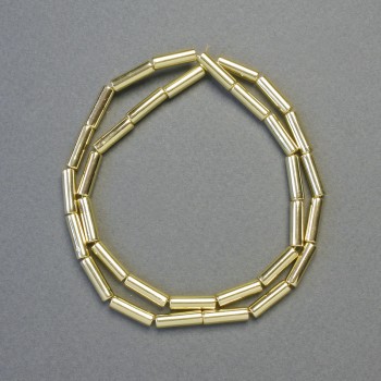 Mărgele de hematit cilindrice, culoare auriu deschis, diametrul 13×4 mm, lungimea șirului ~42 cm