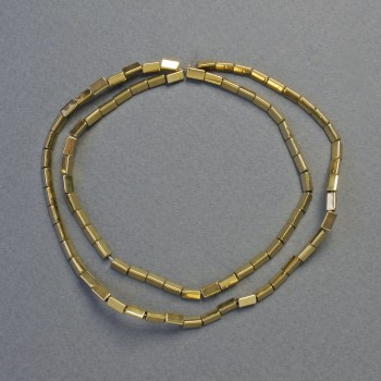 Mărgele hematit în formă de triunghi, culoare aurie, diametrul 5×2 mm, lungime 42 cm, șir