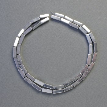 Mărgele din hematit dreptunghiulare, culoare argintie, diametru 9x3 mm, lungime 42 cm, șir