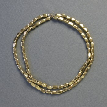 Mărgele hematit ovale dreptunghiulare, culoare aurie, diametru 3x5 mm, lungime 41 cm, șir