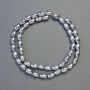 Mărgele din hematit, ovali, culoare argintie, diametru 5,5x7,5 mm, lungime 42 cm ±