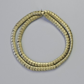 Mărgele hematit șarpe zigzag – culoare bronz mat, diametru 5×4×3 mm, lungime 40 cm, șir