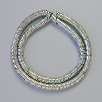 Mărgele inserate din hematit rondel irizat argintiu, diametrul 6x1 mm, lungime șir aproximativ 42 cm