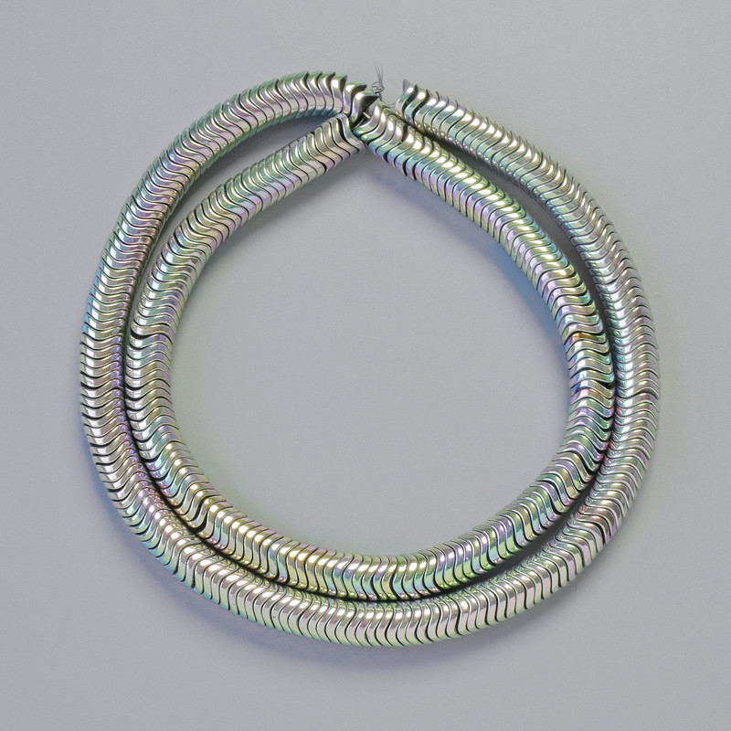 Mărgele inserate din hematit rondel irizat argintiu, diametrul 6x1 mm, lungime șir aproximativ 42 cm