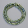 Mărgele hematit rondellă în formă de val, culoare verde chameleon, diametru 6×1 mm, lungime șir 42 cm